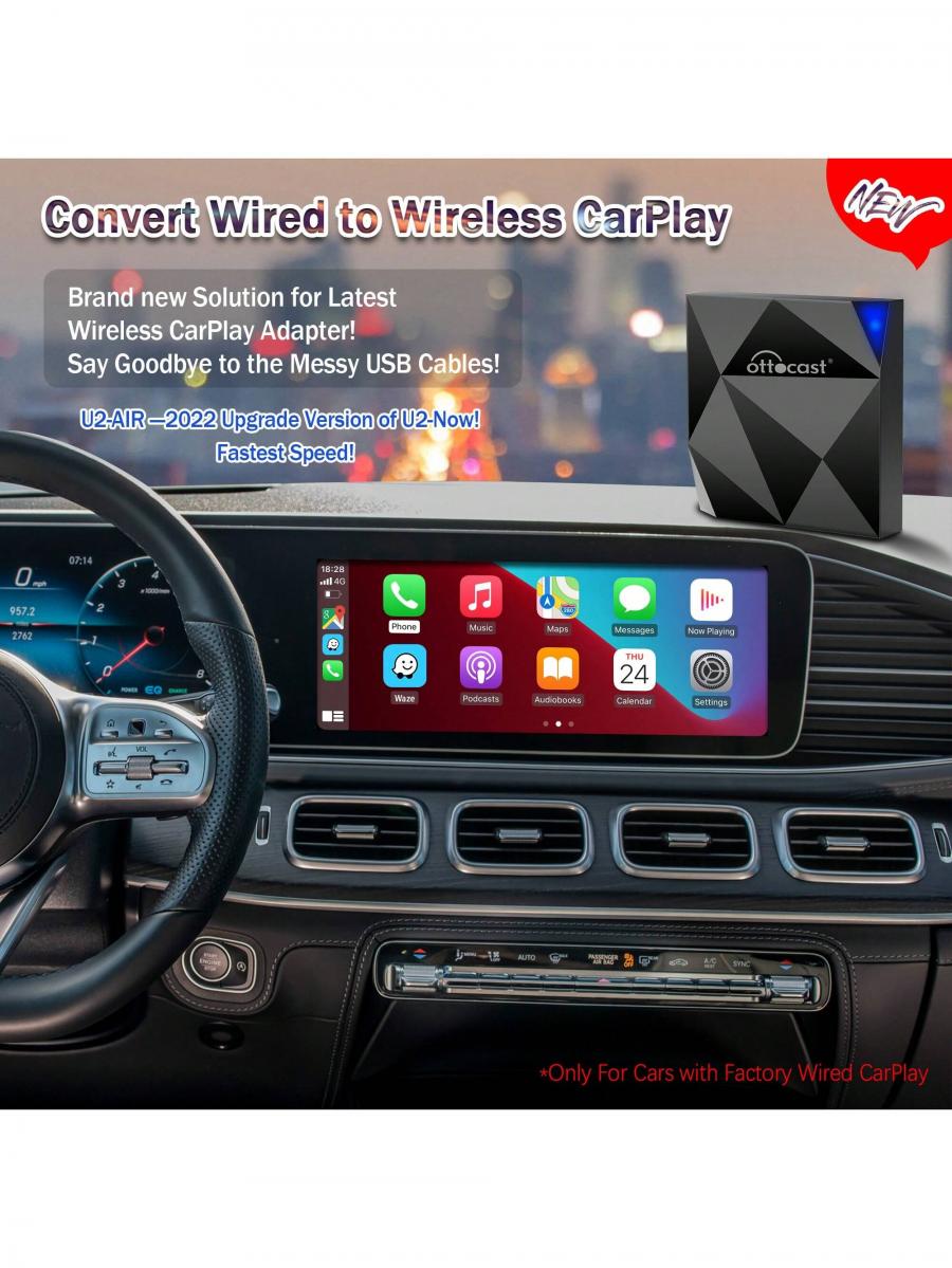 OTTOCAST U2 AIR Wireless Carplay Adapter for Wired Systems