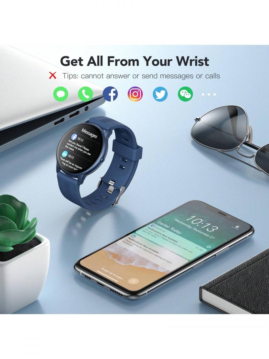 AGPTEK Women Smart Watch IP68 Waterproof Activity Tracker Heart Rate Monitor
