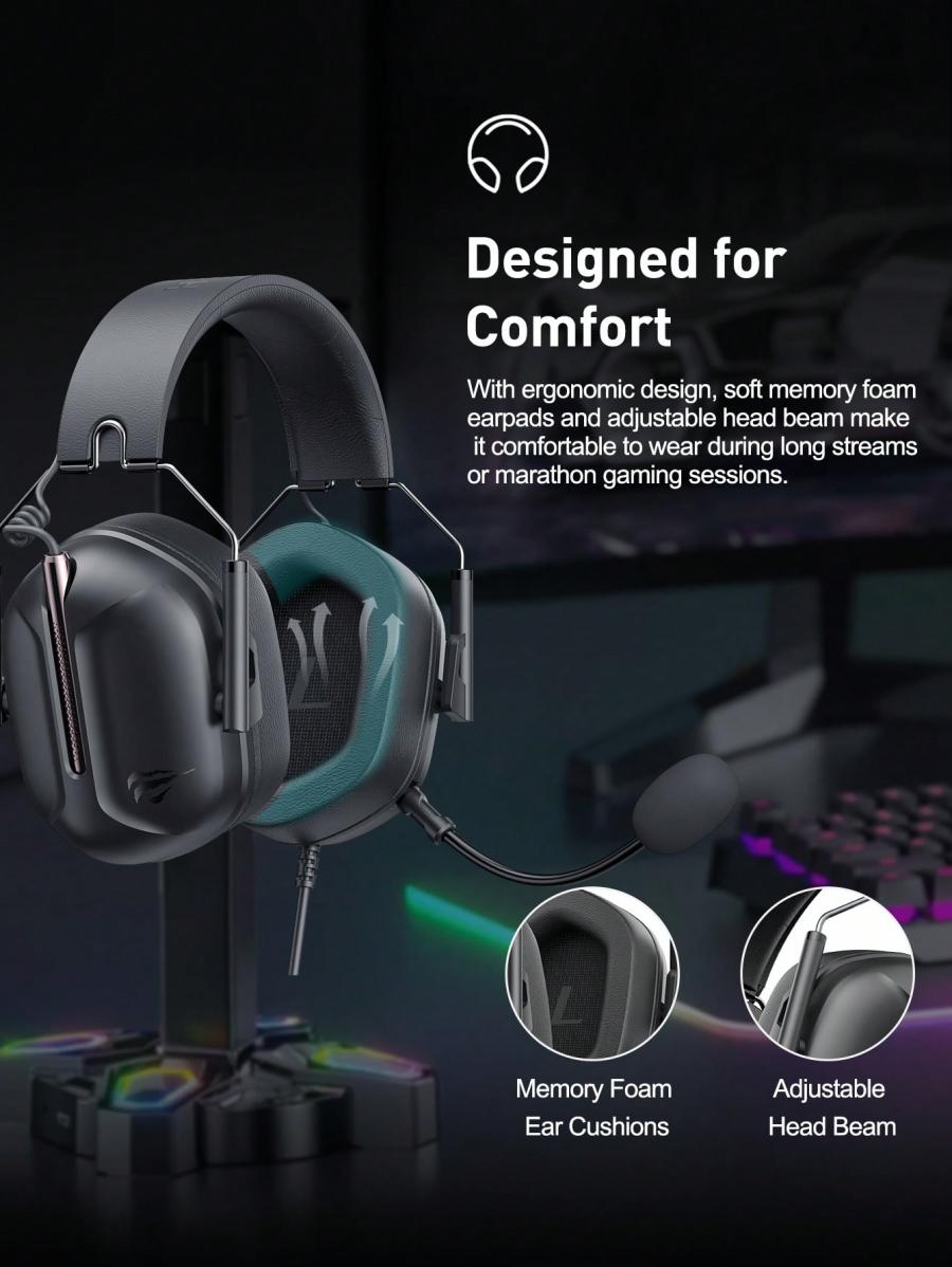 HAVIT H2033D Foldable Gaming Headset with Surround Sound Audio
