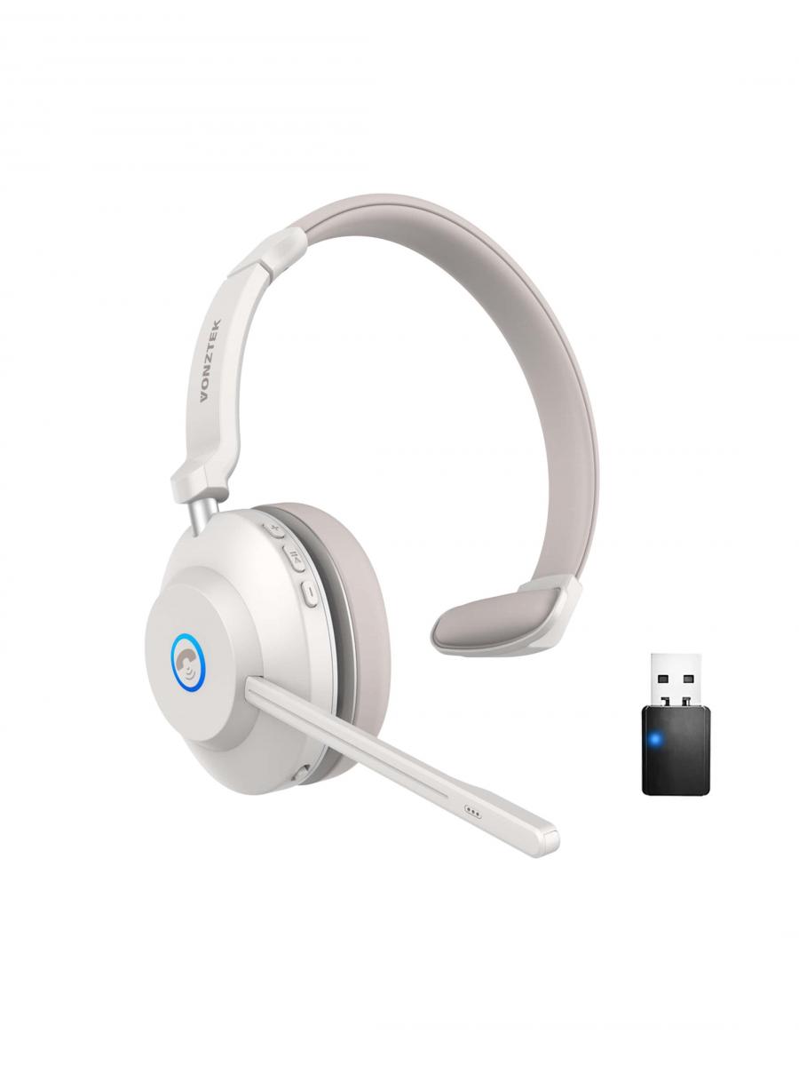 Wireless Bluetooth Headset with Noise Canceling Microphone 45H Talk Time