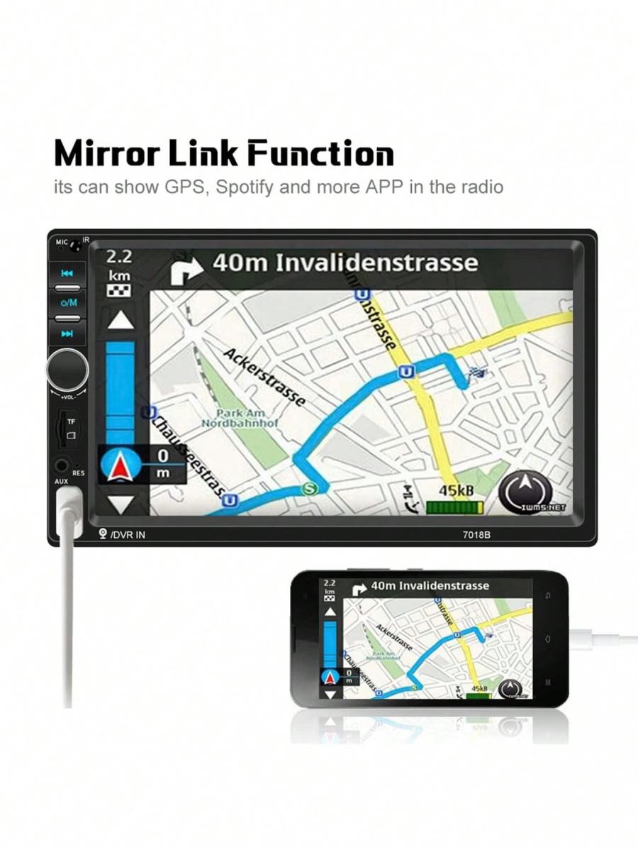 7 Double 2 Din Car Radio Stereo Touch Screen Player Mirror Link DVR
