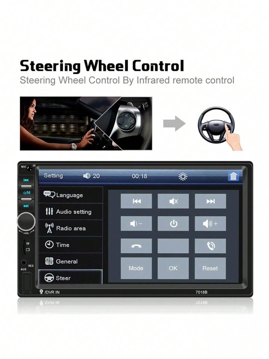 7 Double 2 Din Car Radio Stereo Touch Screen Player Mirror Link DVR