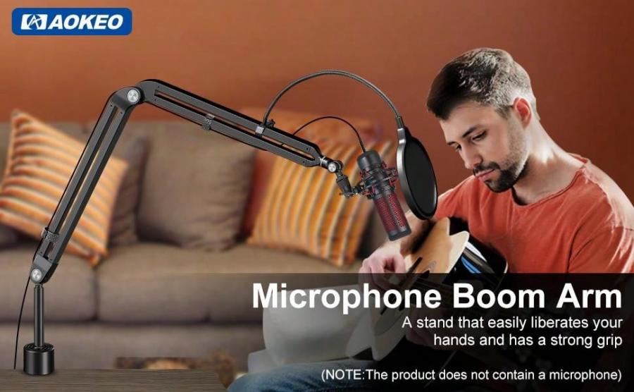 Aokeo Adjustable Microphone Arm Set for Streaming and Podcasting