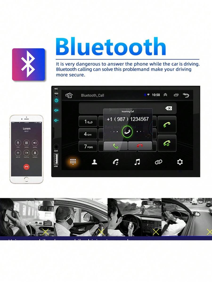 SEPTON 7 HD 2 Din Touch Screen Car Radio Stereo with Camera and Controls
