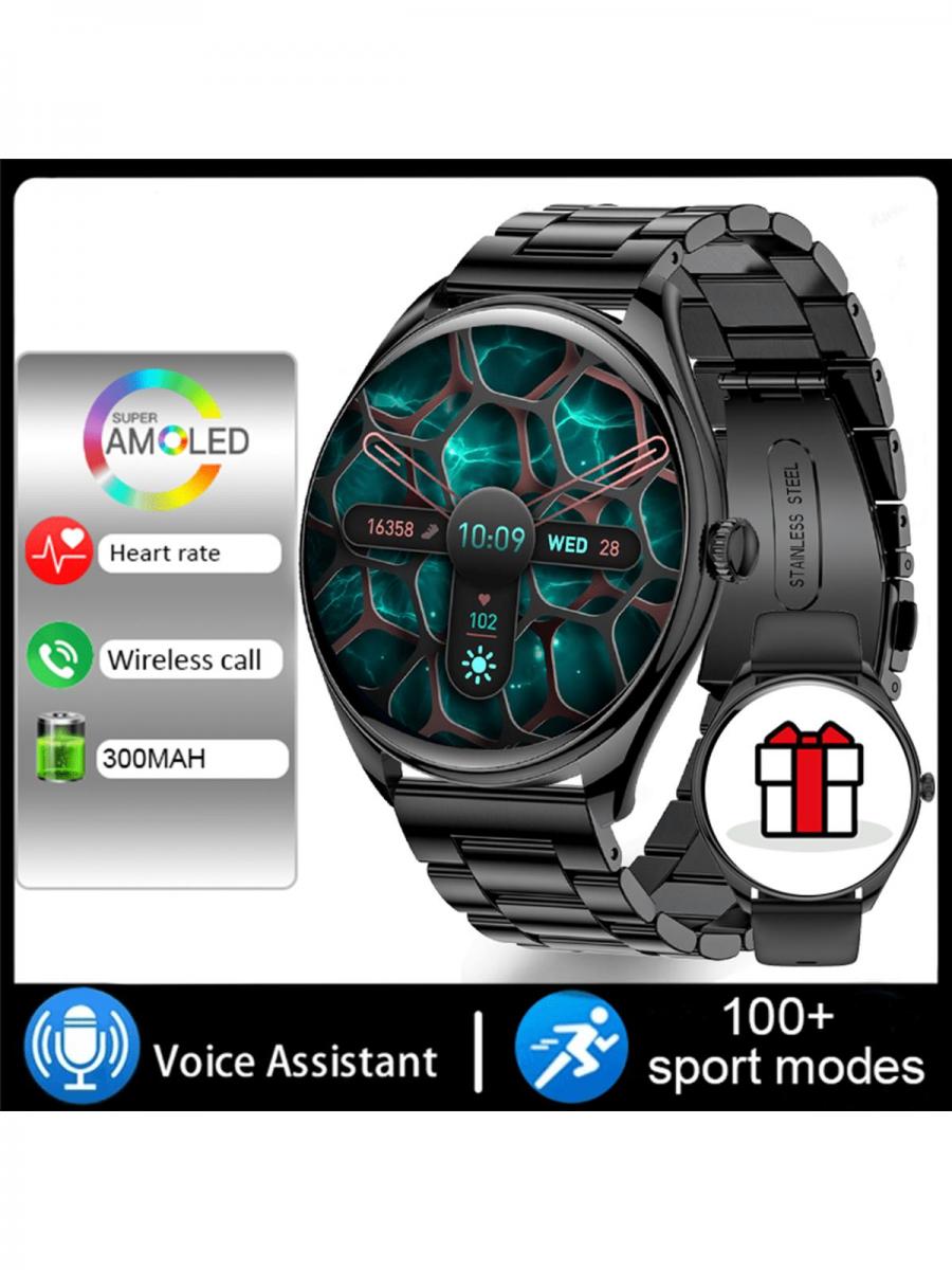 Unisex Smart Watch IP68 Waterproof Fitness Tracker Bluetooth Calling Black