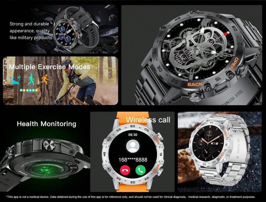 LIGE Smart Watch 39 дюймовый квадратный экран фитнес-трекер здоровья