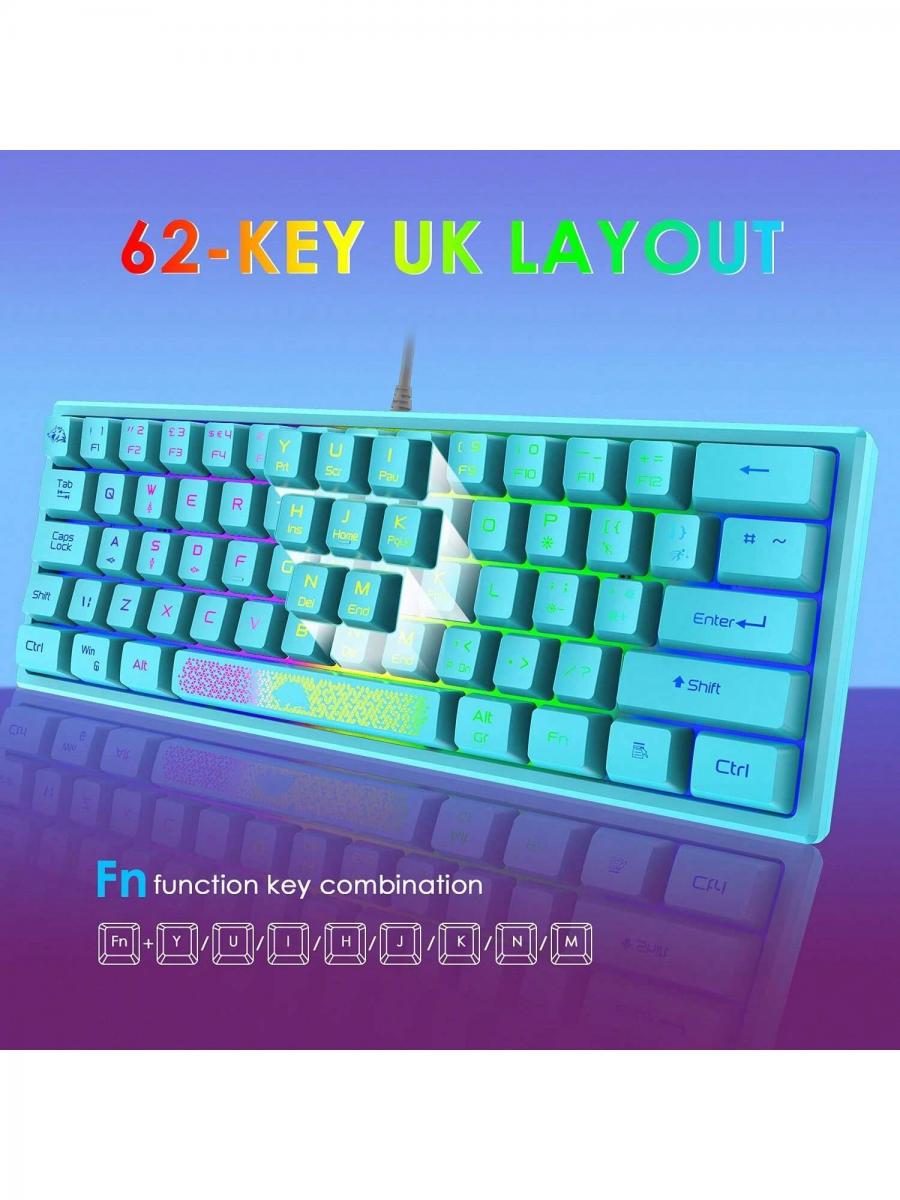 Portable RGB Gaming Keyboard Mouse Combo TKL Mechanical Feel
