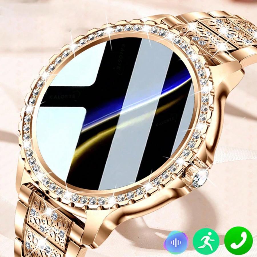 Elegante Strass-Smartwatch für Damen mit Fitness-Tracker-Funktionen