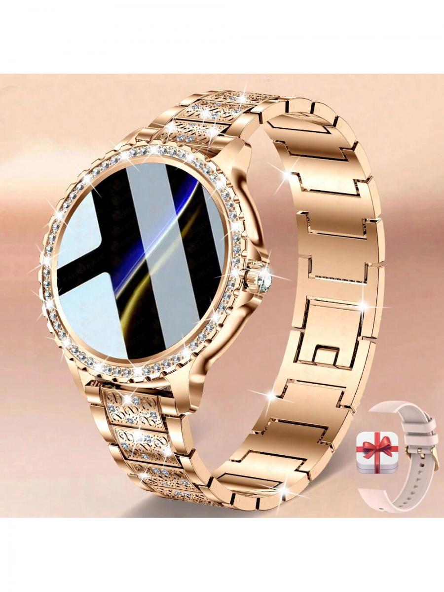 Elegante Strass-Smartwatch für Damen mit Fitness-Tracker-Funktionen