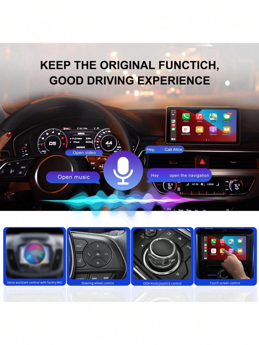 Wireless Car Play AI Box Adapter Plug Play External Module