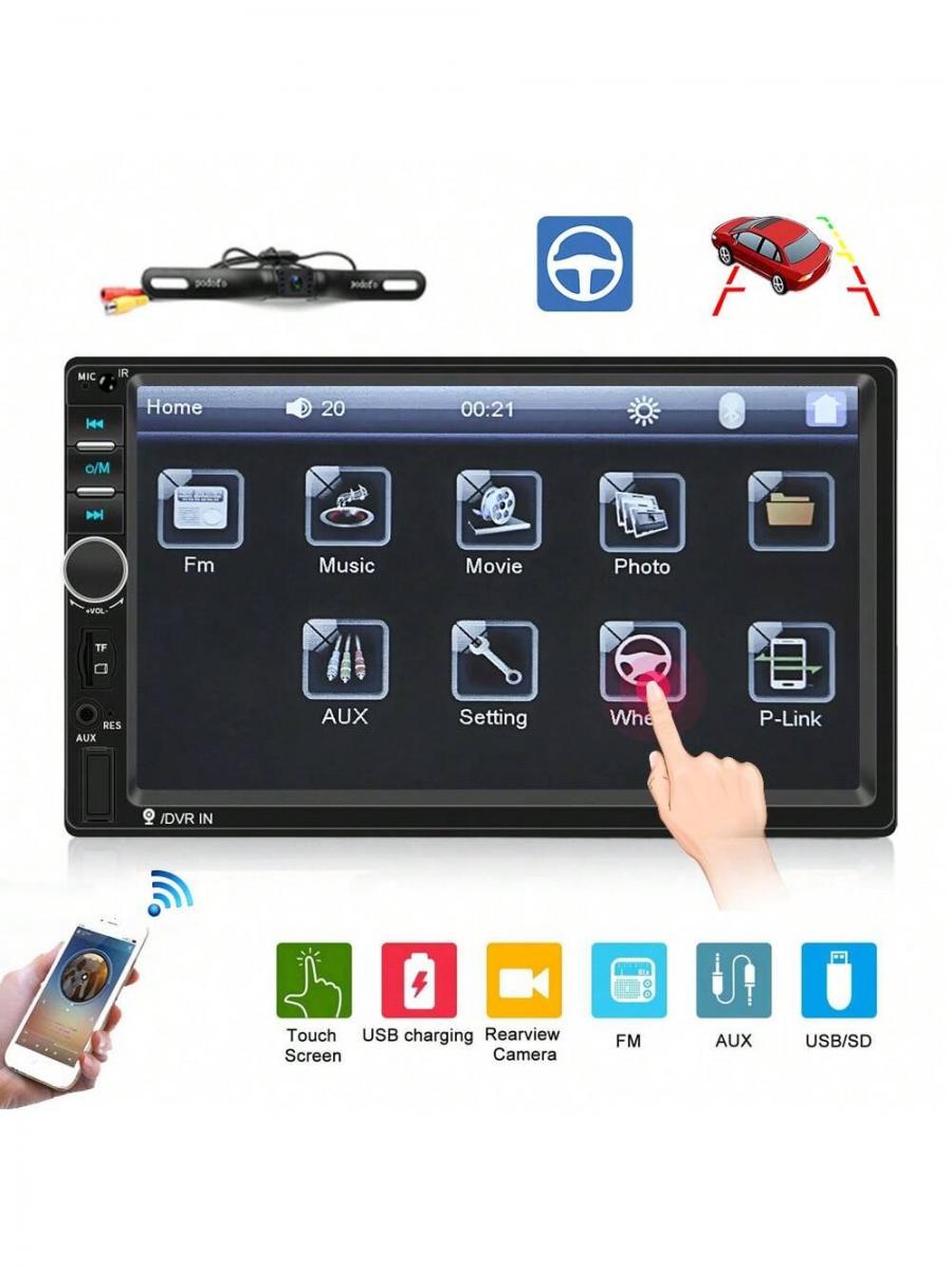 7 Double 2 Din Touch Screen Car Stereo Radio with Mirror Link System