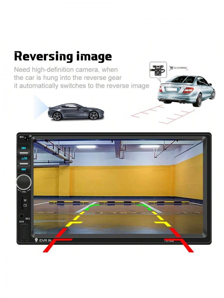7 Double 2 Din Car Stereo Touch Screen Player with Mirror Link and Camera