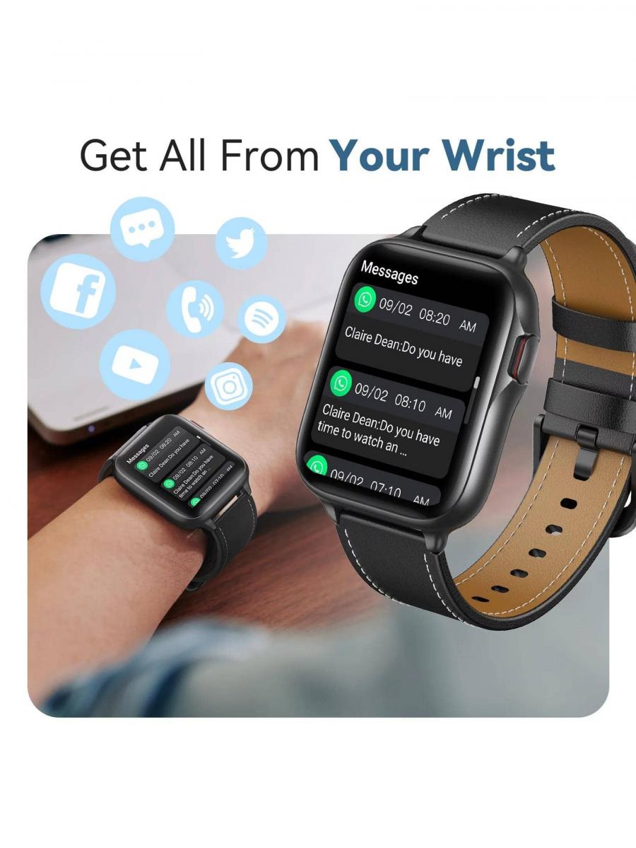 Parsonver Bluetooth Smart Watch Men Fitness Tracker IP68 Waterproof