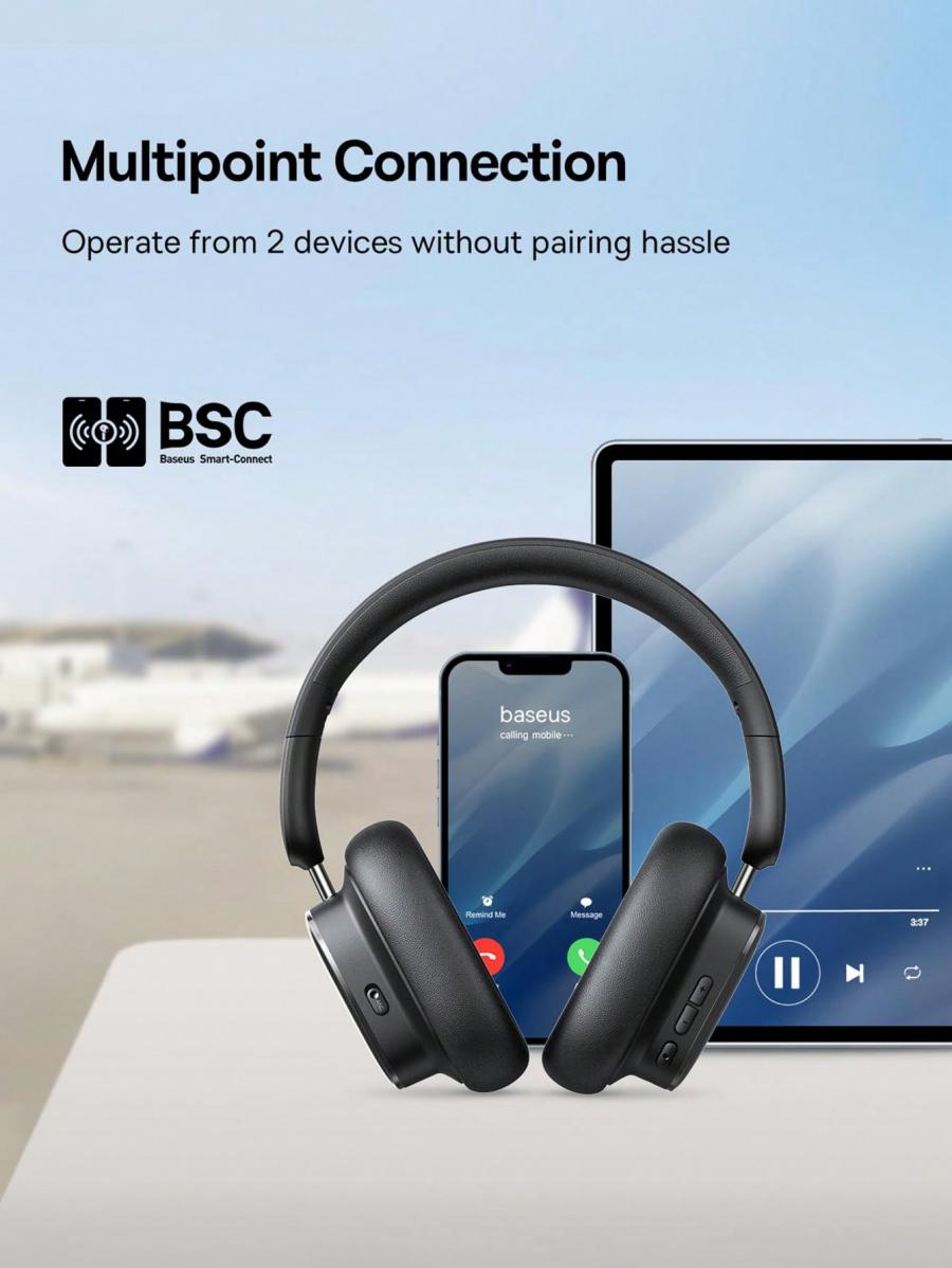 Active Noise Cancelling Wireless Headphones 100H Playtime Bowie H1i