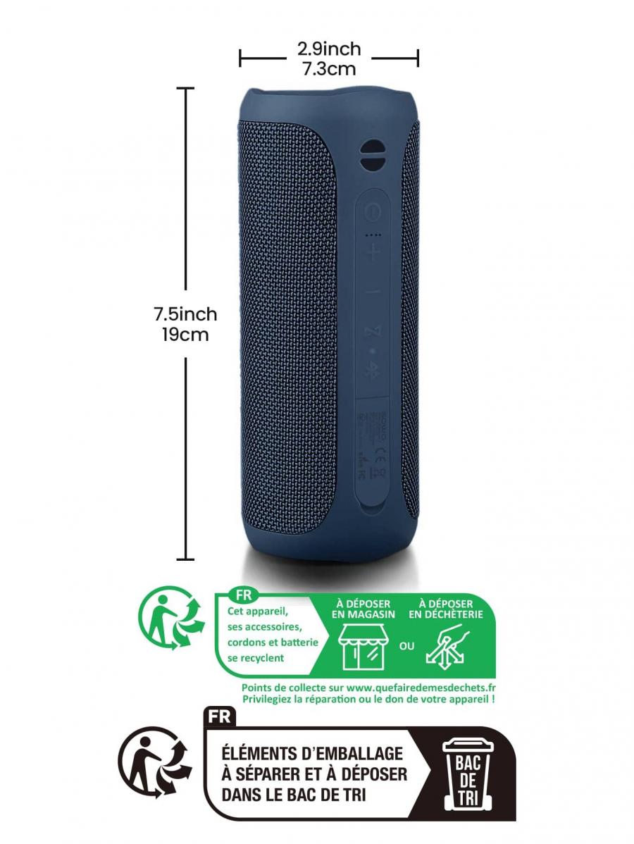 SOWO Waterproof Wireless Speaker 25W Loud Sound Portable TWS Blue