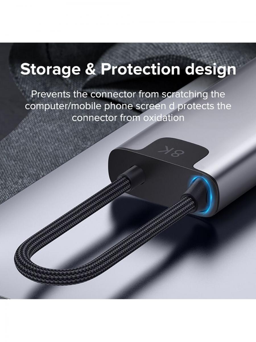 6 in 1 USB C Hub Typ C zu HDMI 8K Multiport Adapter Gigabit Ethernet