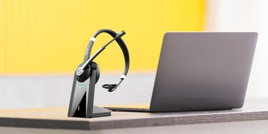 Wireless Bluetooth Headset with Charging Dock and Microphone for Drivers