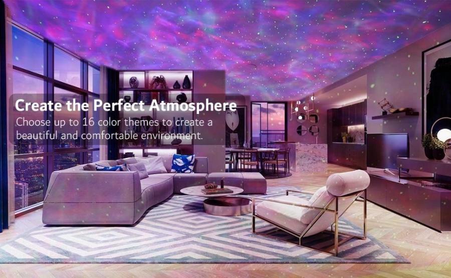 Galaxy Star Projector Bluetooth Speaker with 14 Colors Remote Control