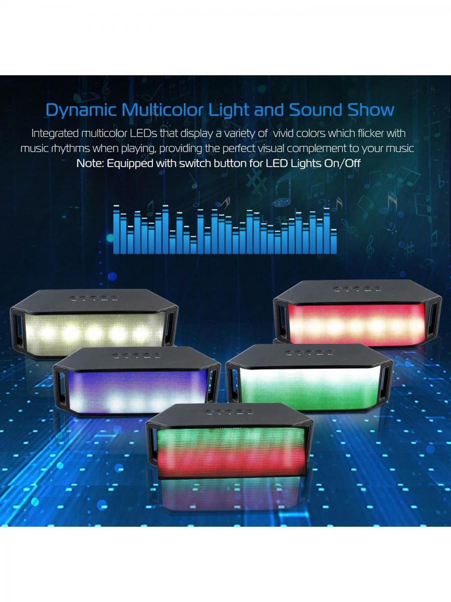 Multicolor LED Wireless Speaker with FM Radio for Party and Travel