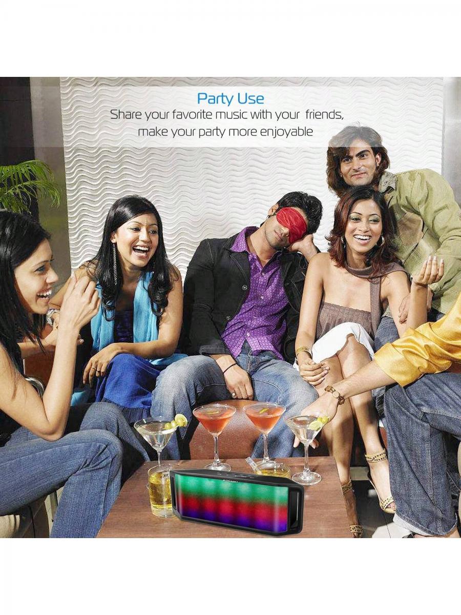 Multicolor LED Wireless Speaker with FM Radio for Party and Travel