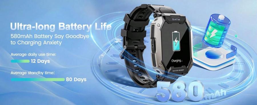 Smart Watch for Men HD Display Long Battery IP68 Waterproof Fitness Tracker