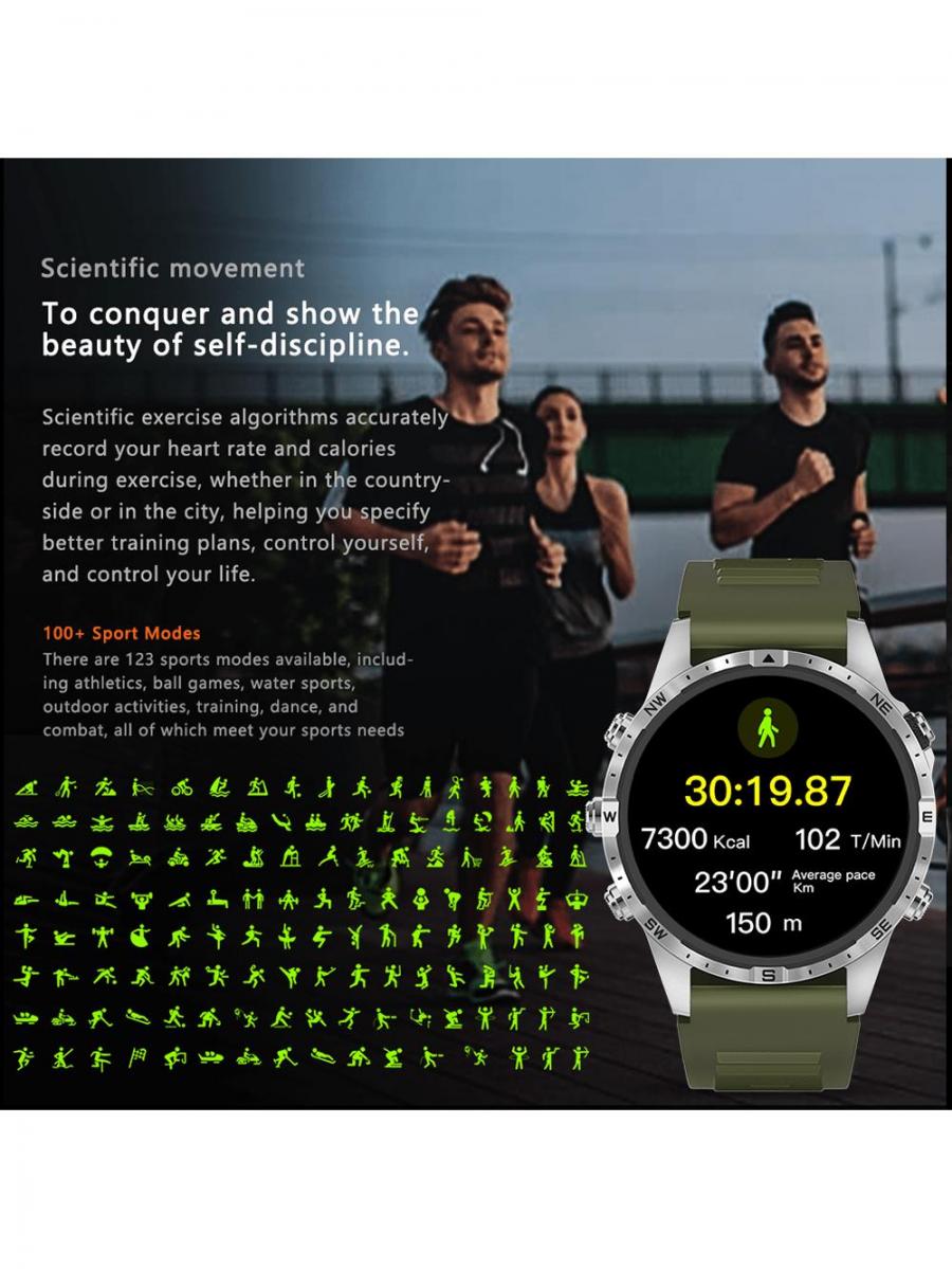 Business Smartwatch Fitness Tracker Waterproof Heart Rate Monitor 2024