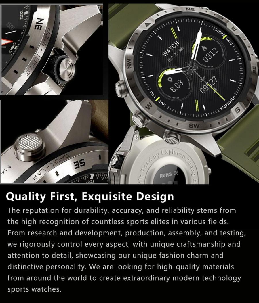 Business Smartwatch Fitness Tracker Waterproof Heart Rate Monitor 2024
