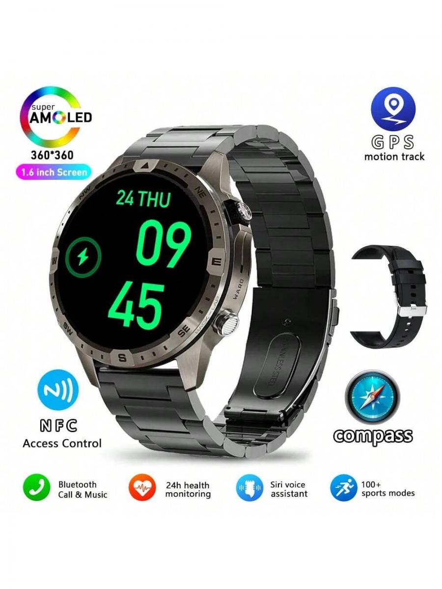 Business Smartwatch Fitness Tracker Waterproof Heart Rate Monitor 2024