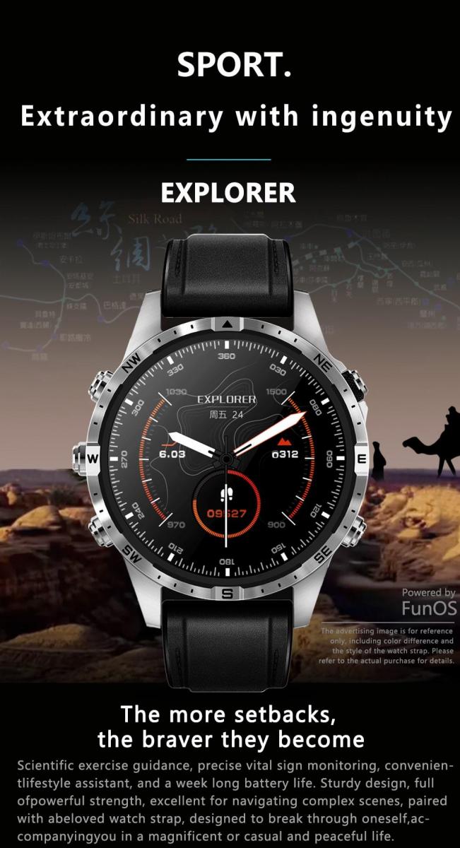 Business Smartwatch Fitness Tracker Waterproof Heart Rate Monitor 2024