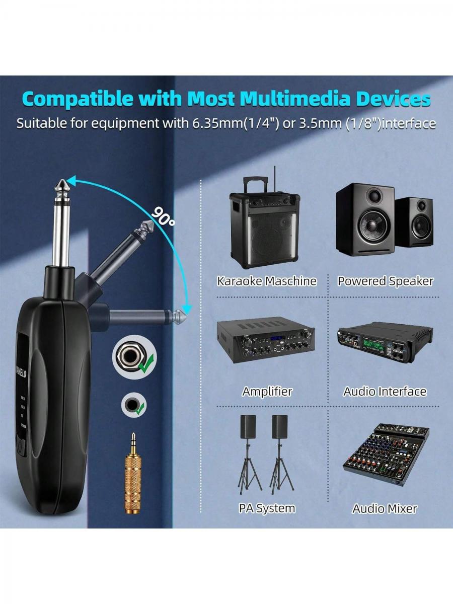 JAMELO UHF Kabelloses Karaoke-Mikrofonsystem mit Dual-Mikrofon-Set