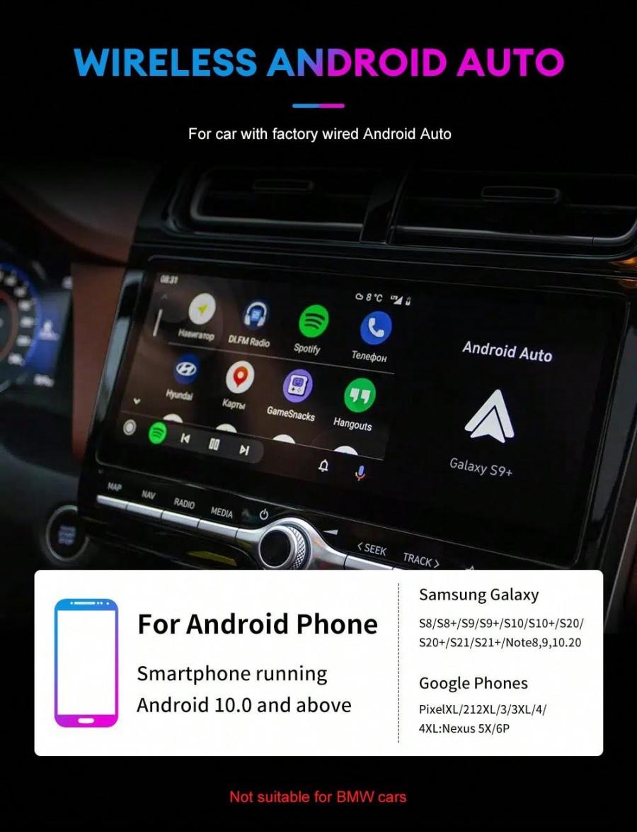 Kabelloser CarPlay Android Auto Adapter für Toyota Peugeot Volvo