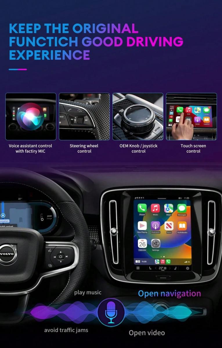 Kabelloser CarPlay Android Auto Adapter für Toyota Peugeot Volvo