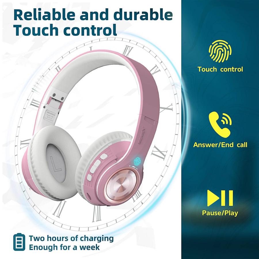 Riwbox TX8 Bluetooth Over Ear Headphones HiFi Stereo with Touch Control