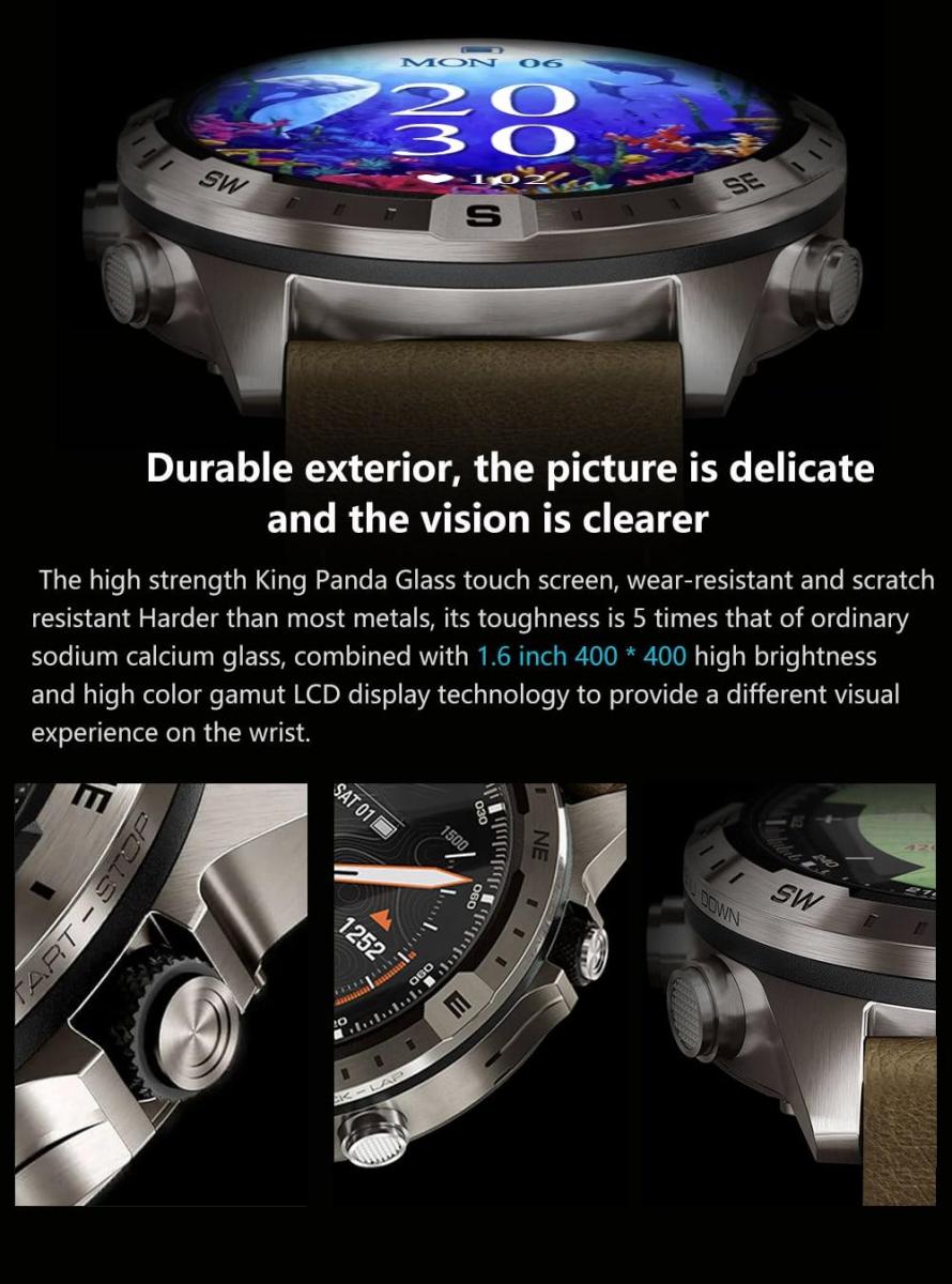 2024 Business Smart Watch Fitness Tracker for Men Women Black