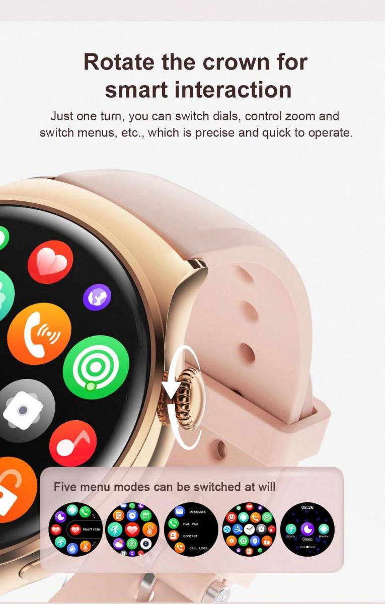 Fashionable Womens Smart Watch with Heart Rate and Fitness Tracker