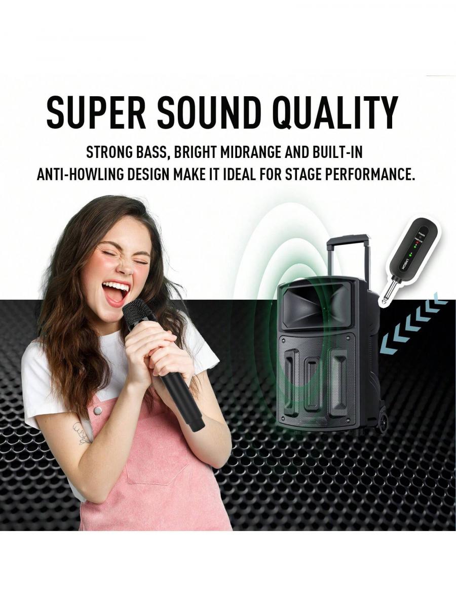 LMBGM W3 2 Wireless Microphones Dual UHF Dynamic Microphone System