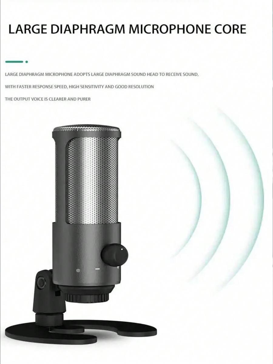 RGB Desktop USB Microphone Aluminum for Streaming Gaming and Karaoke