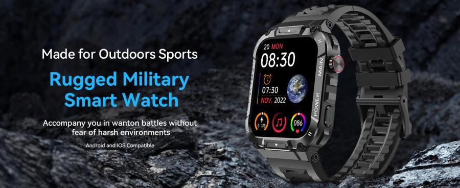 96 Smart Watch Men Bluetooth Call Waterproof Fitness Tracker Voice Assistant