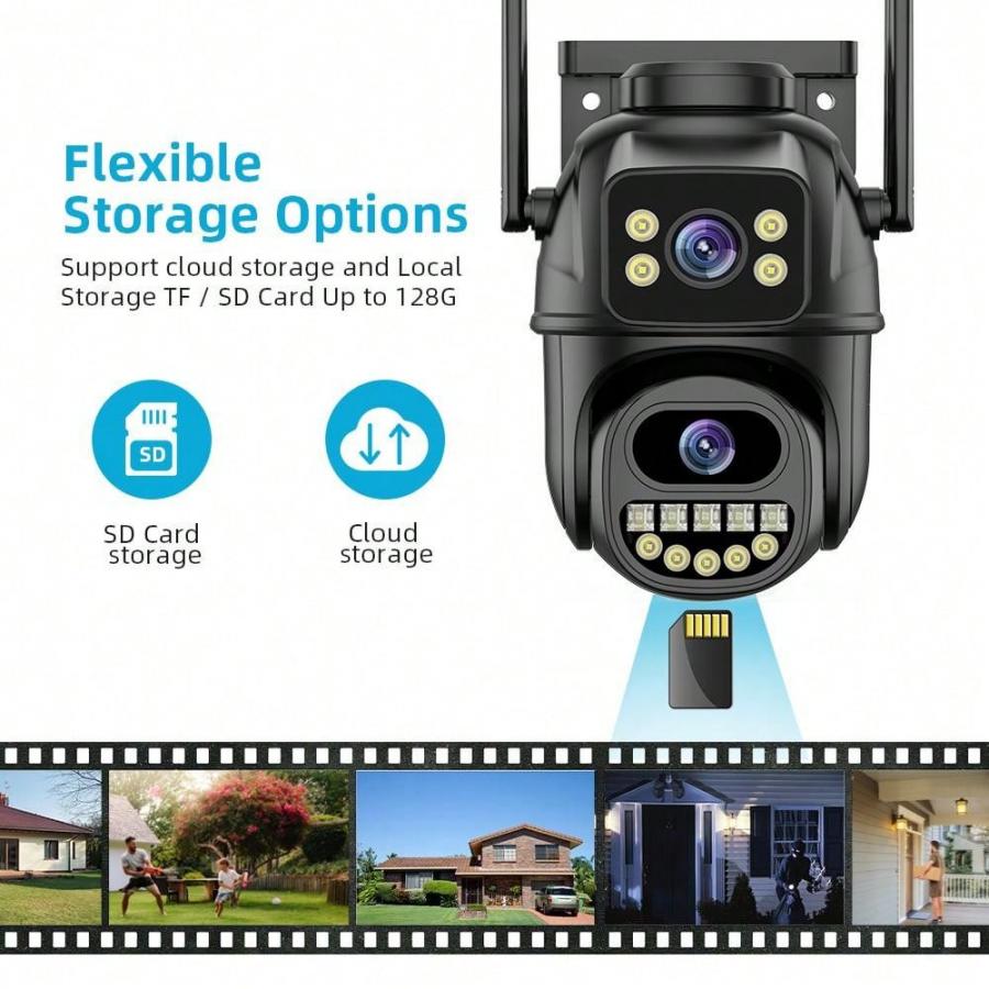 4K 8MP WiFi Outdoor Security Camera with AI Human Detection