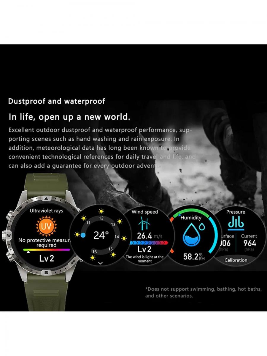 Smart Watch Fitness Tracker Waterproof Heart Rate Monitor Bluetooth 2024