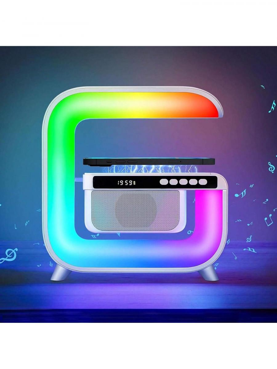 Atmosphere Lamp with Wireless Charger and Speaker for Home Decor