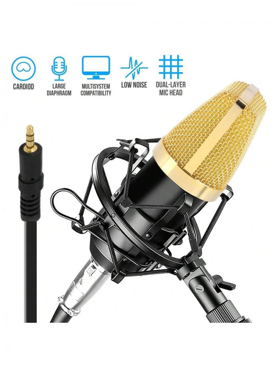 Pro Audio Cardioid Condenser Microphone Kit with Shock Mount XLR Cable