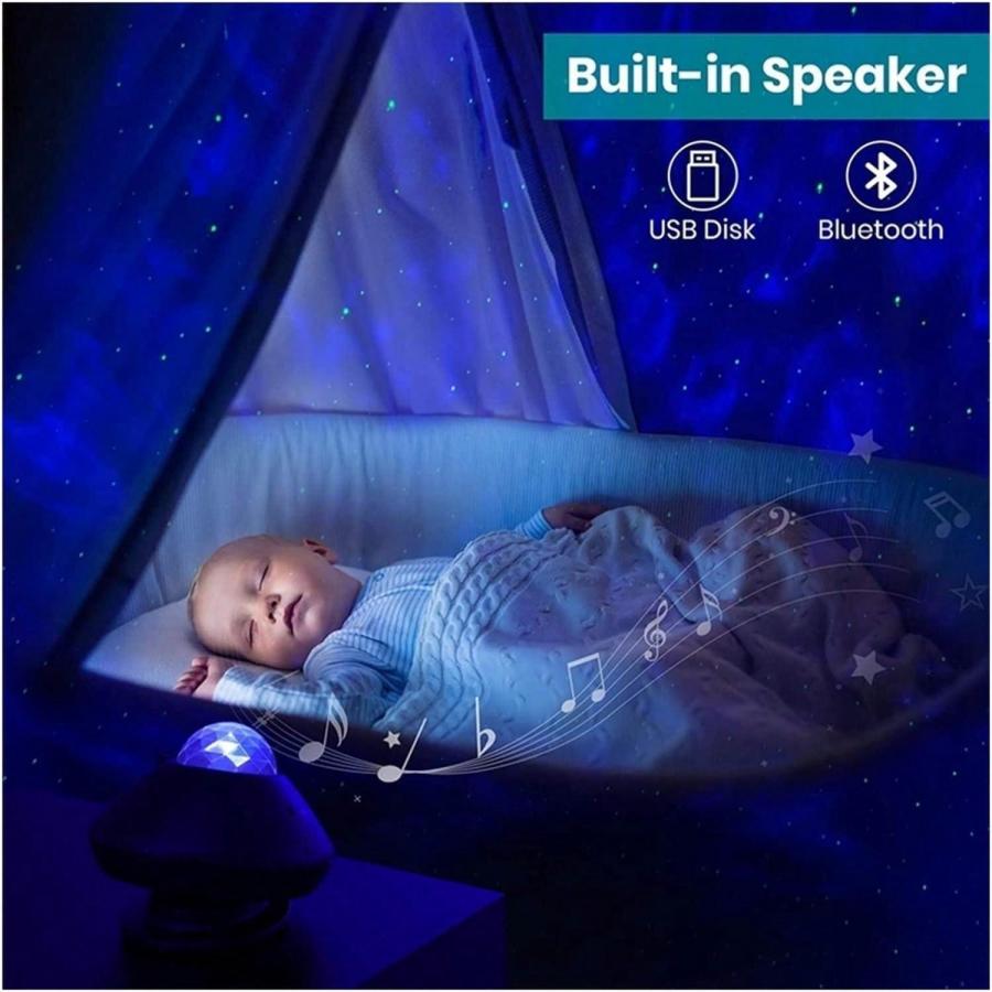 Ocean Wave Galaxy Light Projector with Bluetooth Speaker and Remote
