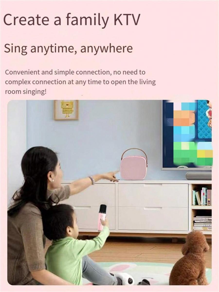 K32 Portable Bluetooth Speaker with Wireless Microphone Karaoke Set