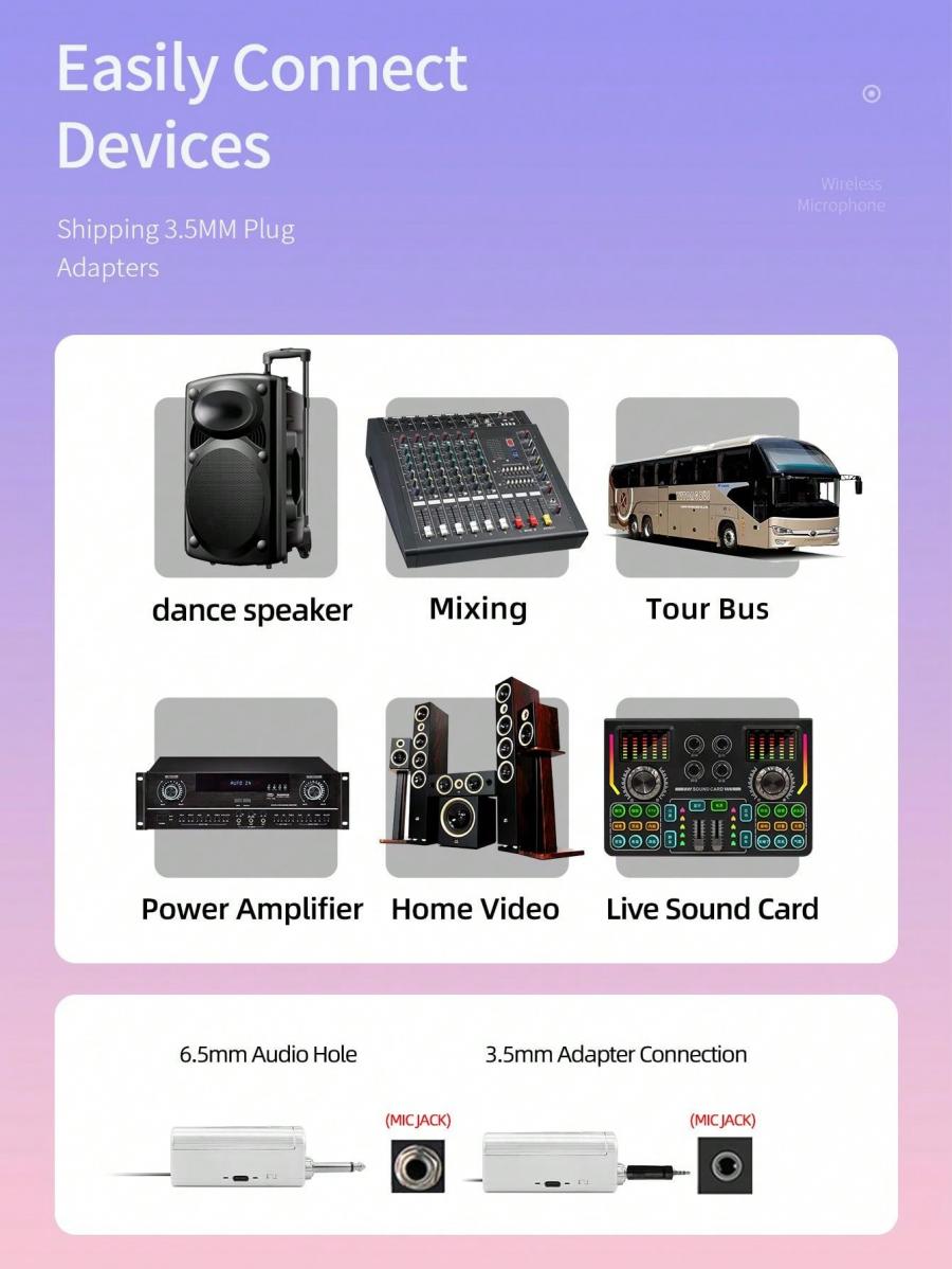 108 Pro Electroplated Gradient Home Karaoke UHF Microphone Set