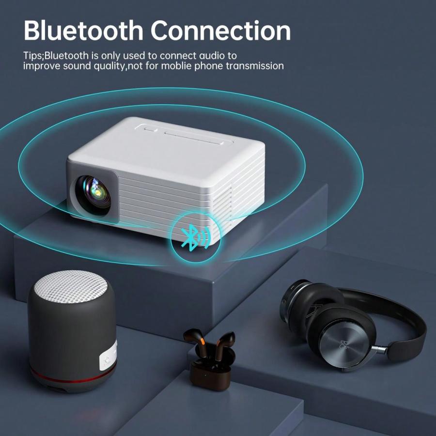 Portable Mini Projector with WiFi Bluetooth 1080P for Home Theater
