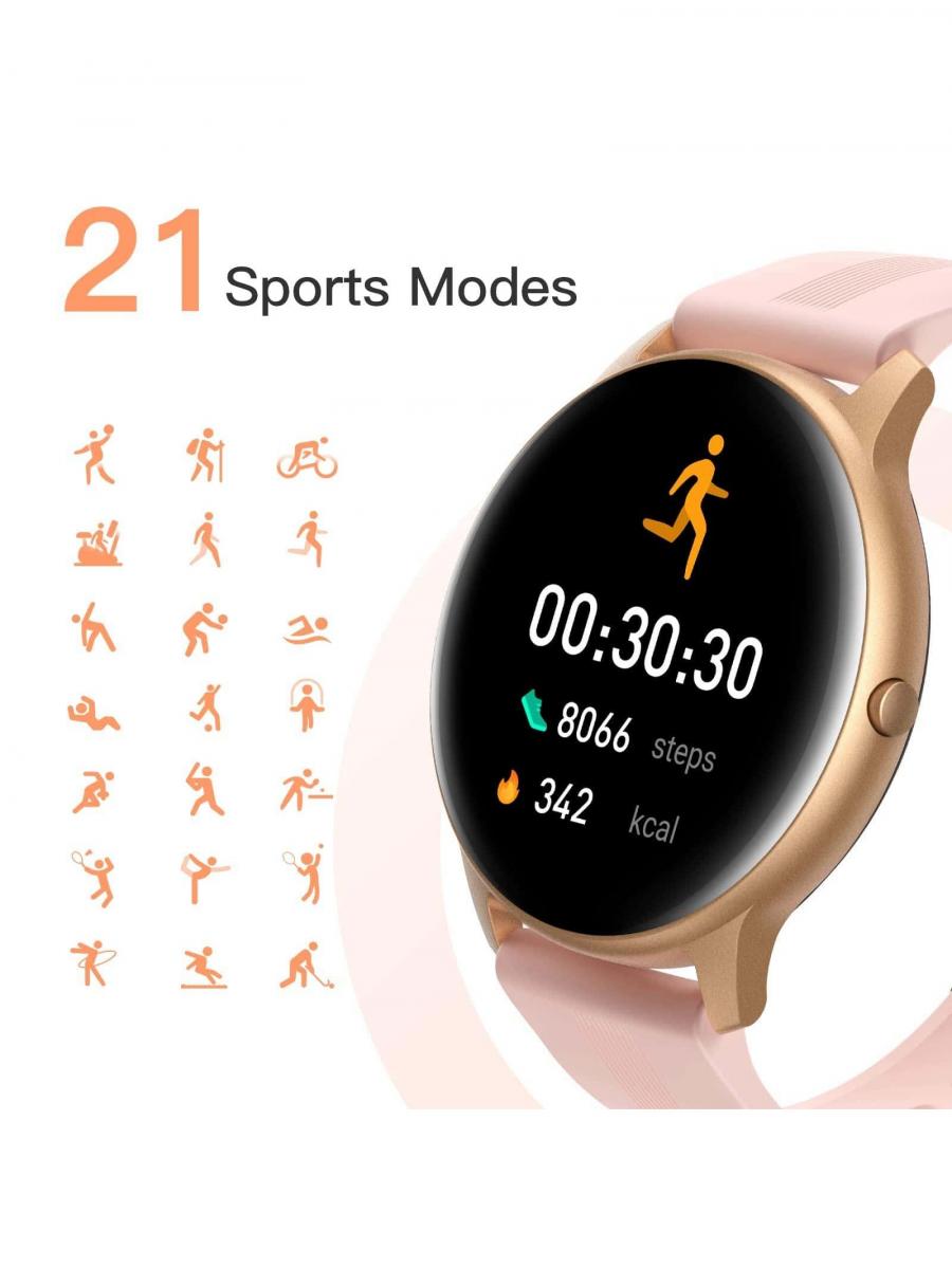 AGPTEK 5ATM Waterproof Smartwatch for Women Fitness Tracker LW11 Pro