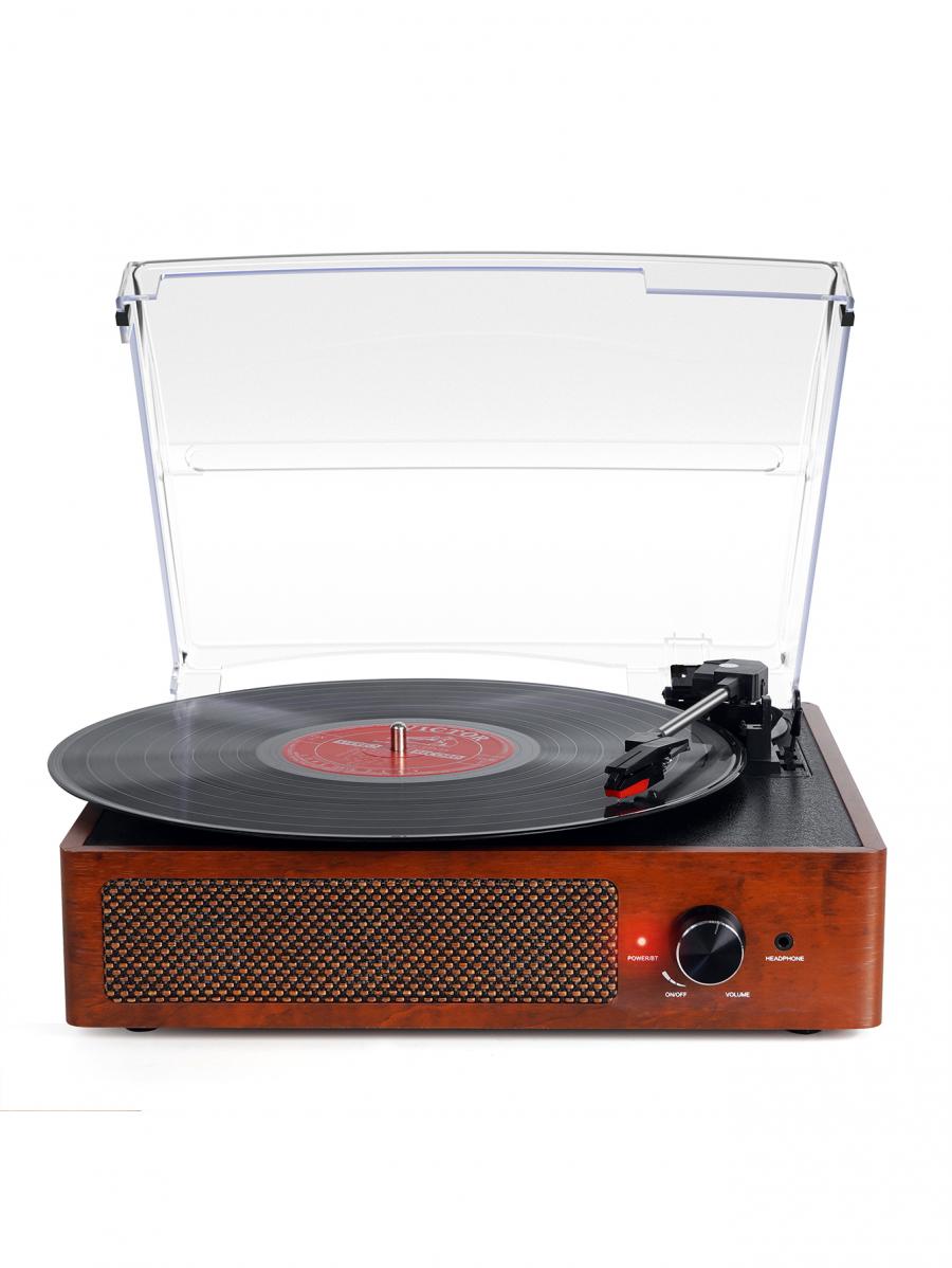 Bluetooth Vinyl Record Player with Stereo Speakers Portable Retro Turntable