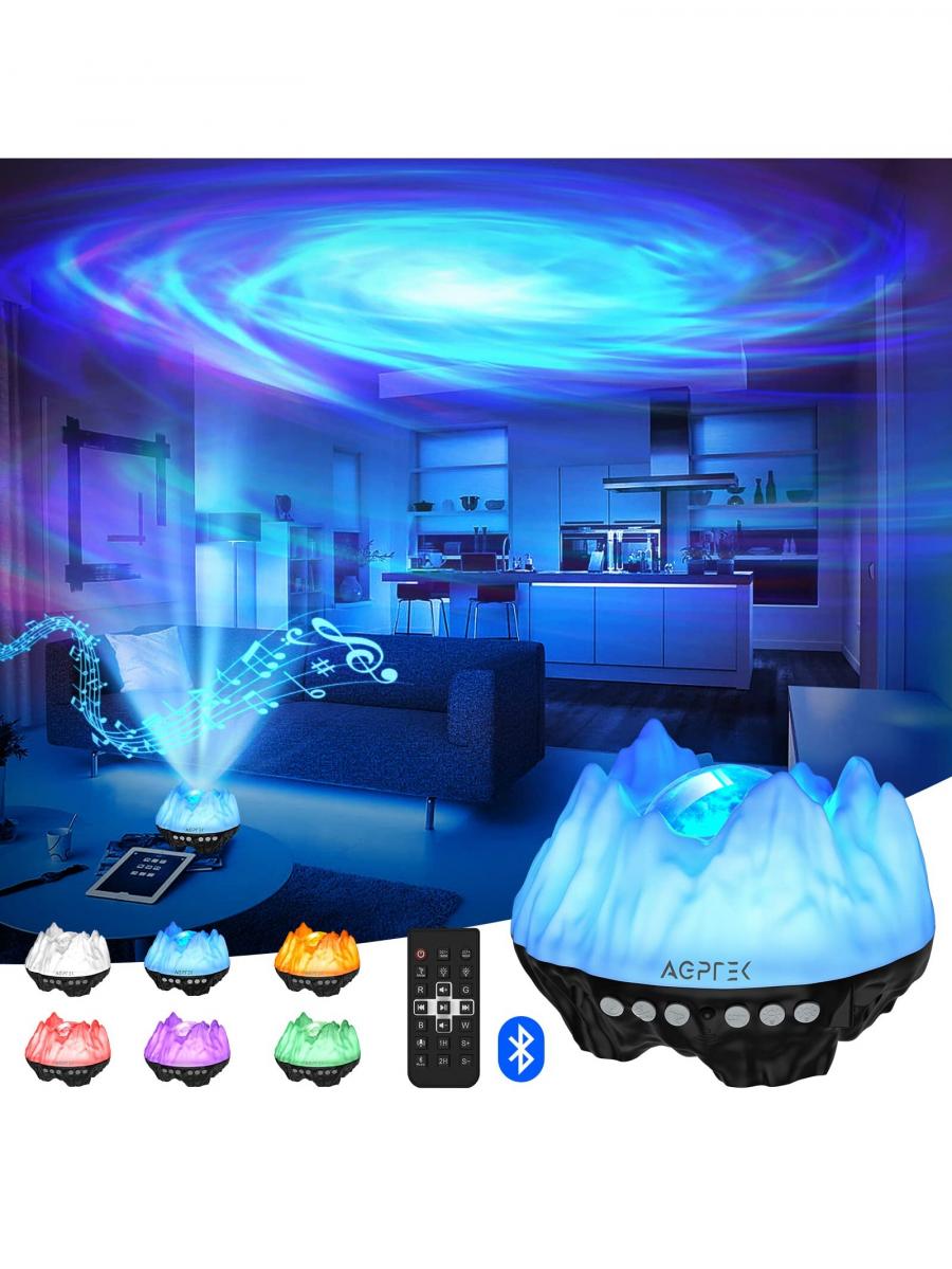 Northern Lights Aurora Galaxy Projector with Bluetooth Speaker and White Noise