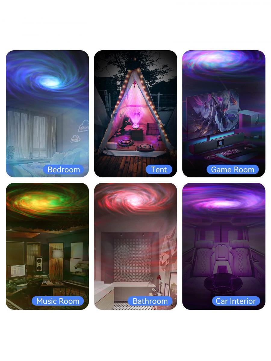 Northern Lights Aurora Galaxy Projector with Bluetooth Speaker and White Noise